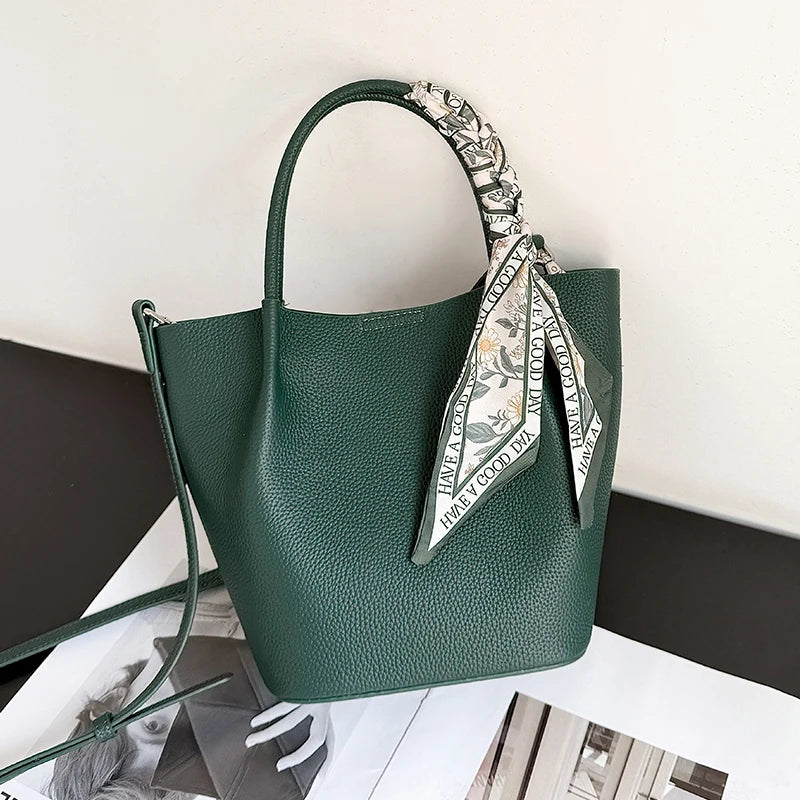 Sac Tote Cuir Véritable Ruban Décoratif Espaces Intérieurs