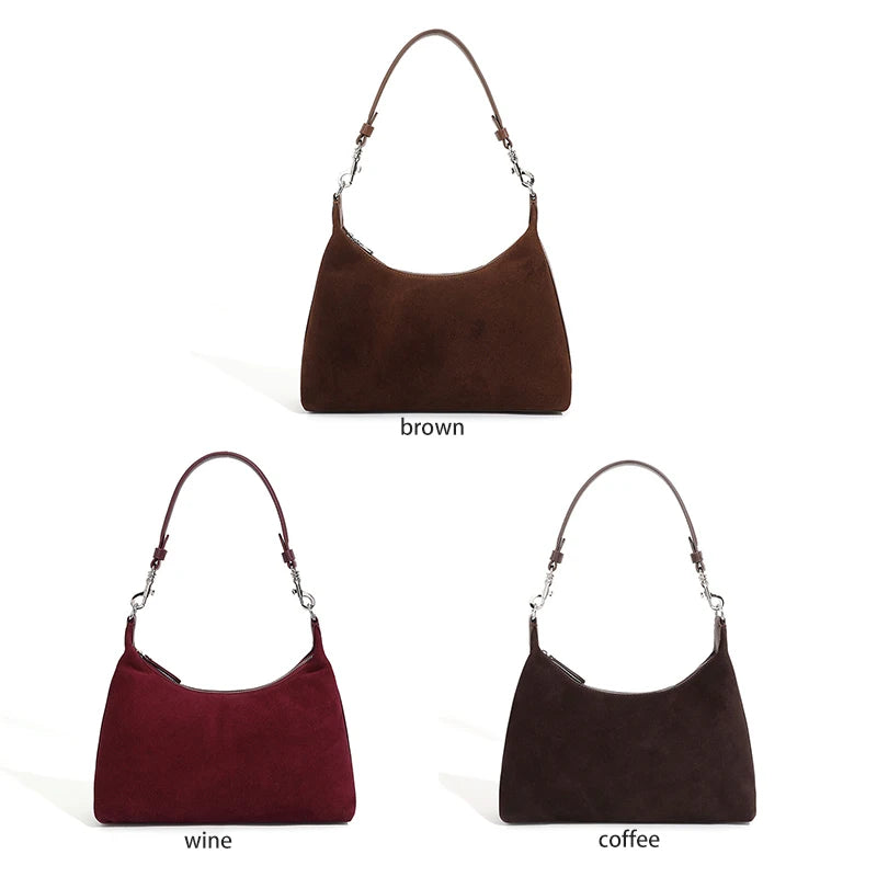 Sac bandoulière cuir Suède Femme – Style Rétro Bandoulière Vachette