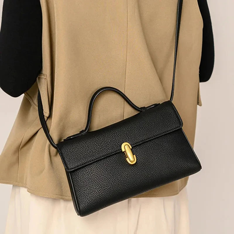 Sac à main cuir véritable– Pochette enveloppe Chic bandoulière MYNELIA