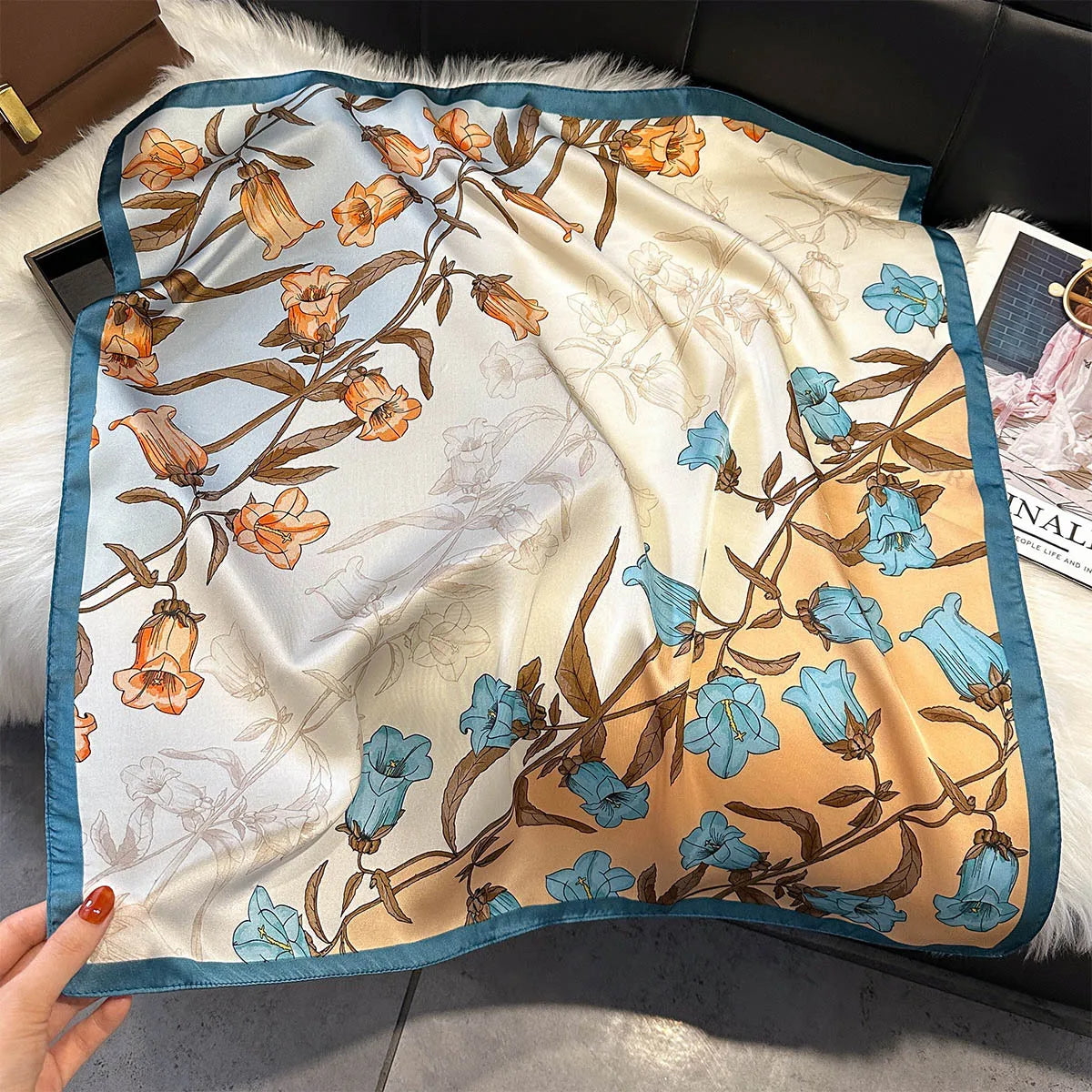 Foulard Carré Femme Motif Paisley – 70×70 cm, Doux & Multicolore MYNELIA