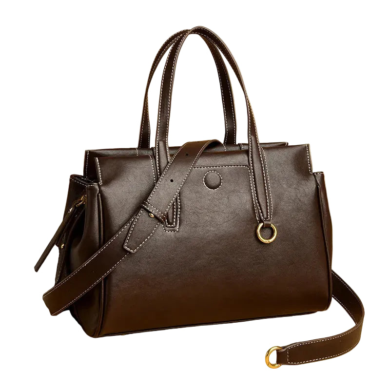 Sac Tote PU Cuir Vegan Souple Double Fermeture