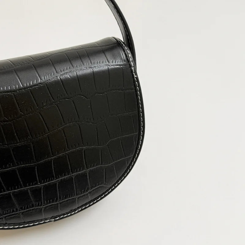 Sac en cuir PU Motif Croco Boucle Magnétique K-Fashion