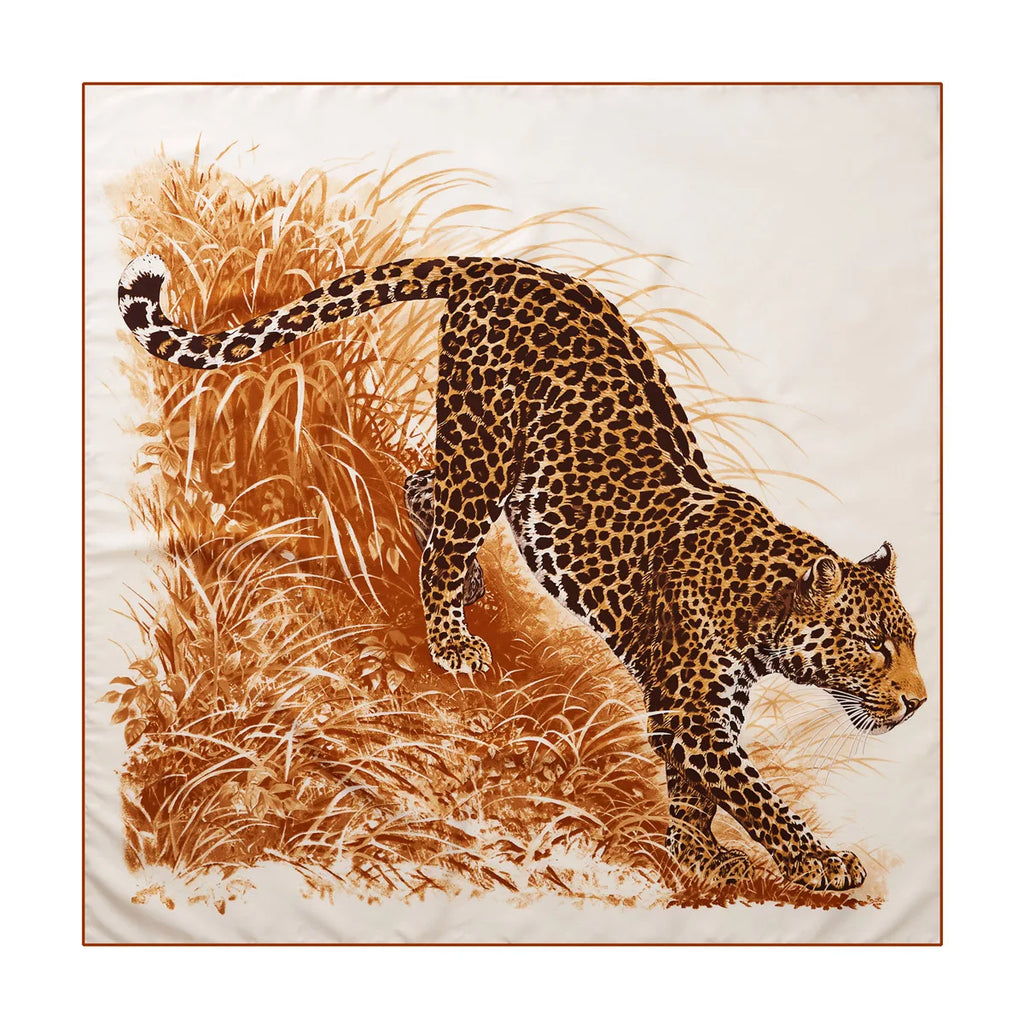 Foulard carré femme en soie imprimée – 90 × 90 cm