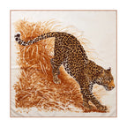 Foulard carré femme en soie imprimée – 90 × 90 cm