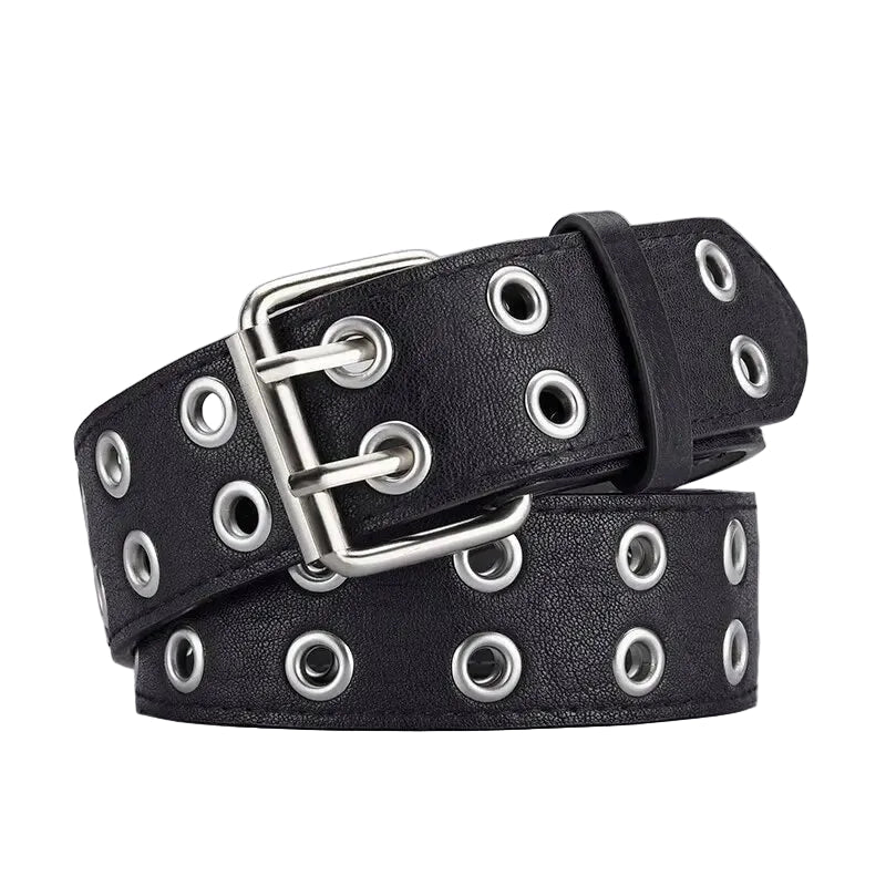 Ceinture Tendance Double Trou — Style Y2K Punk Rock, Sans Poinçon, 110 cm MYNELIA