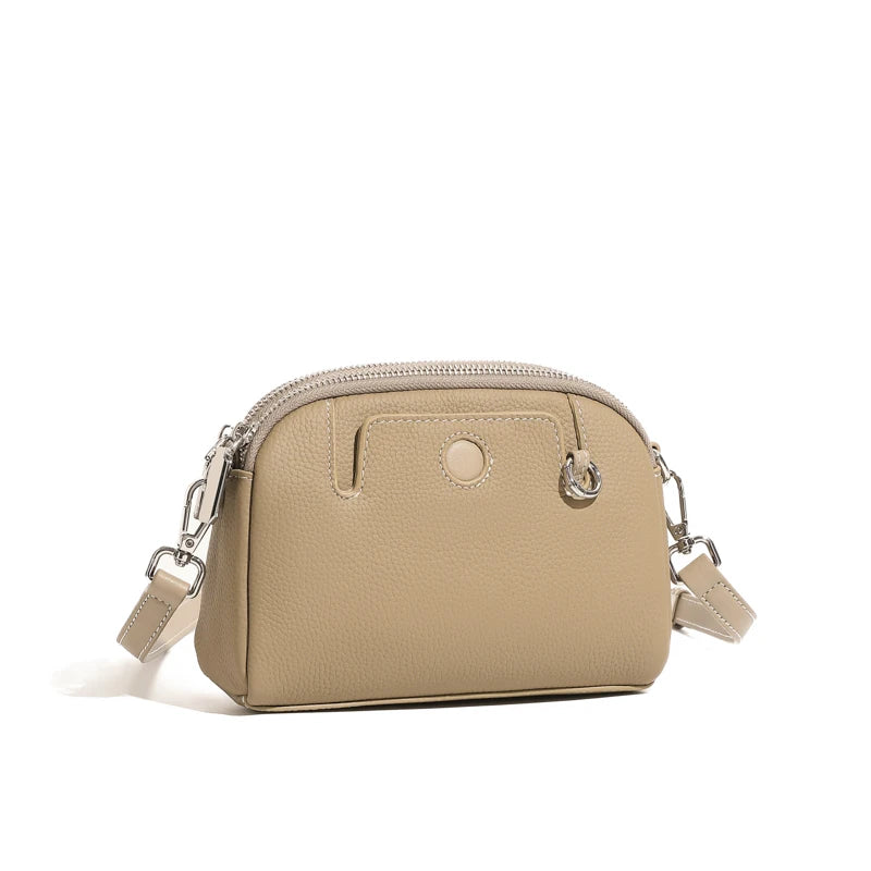 Mini sac coquille femme en cuir de vache véritable – 18 × 6 × 14 cm