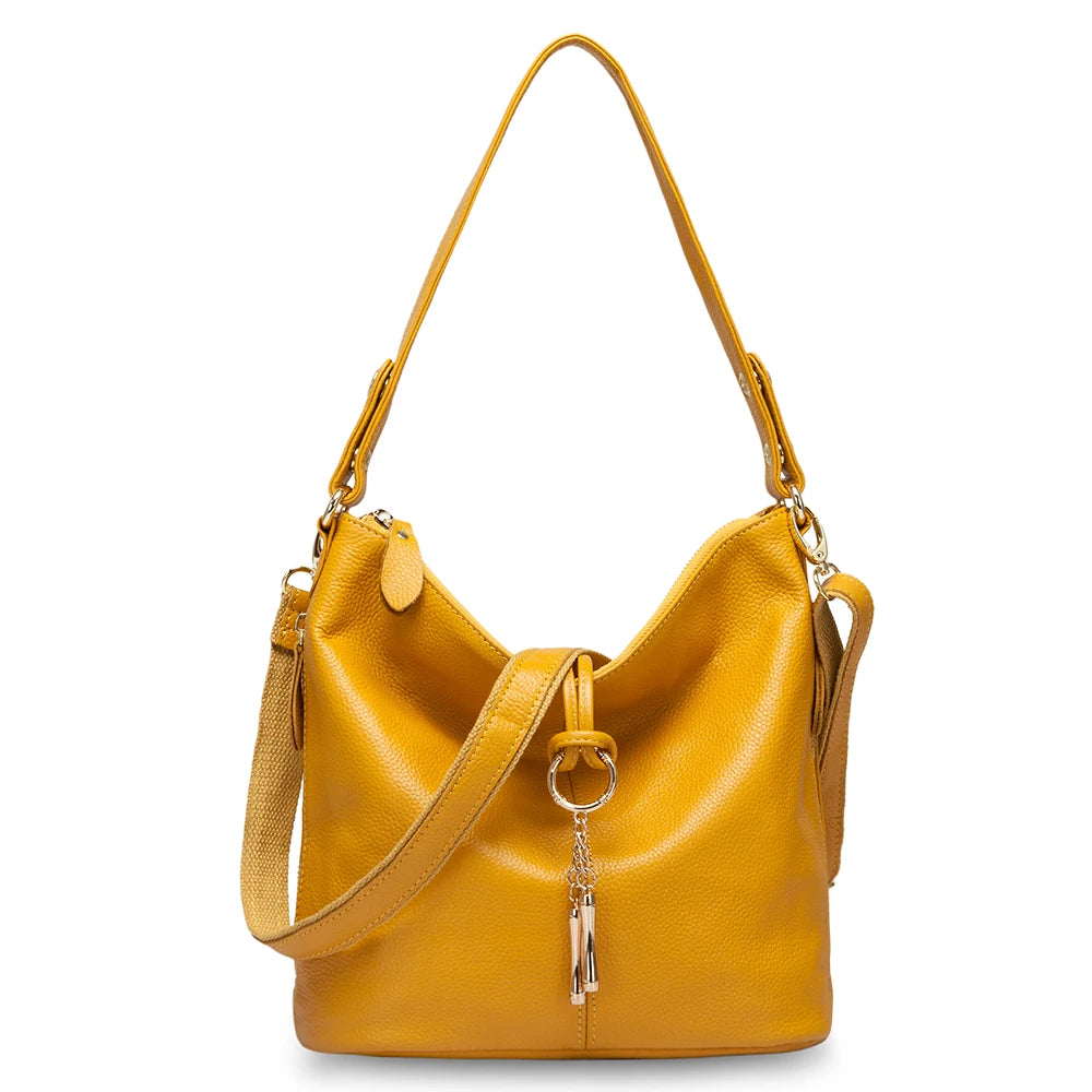 Sac hobo cuir véritable- Zippé bandoulière MYNELIA