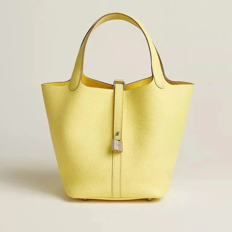 Sac Seau en Cuir Togo – Panier Souple Femme, 22 cm MYNELIA