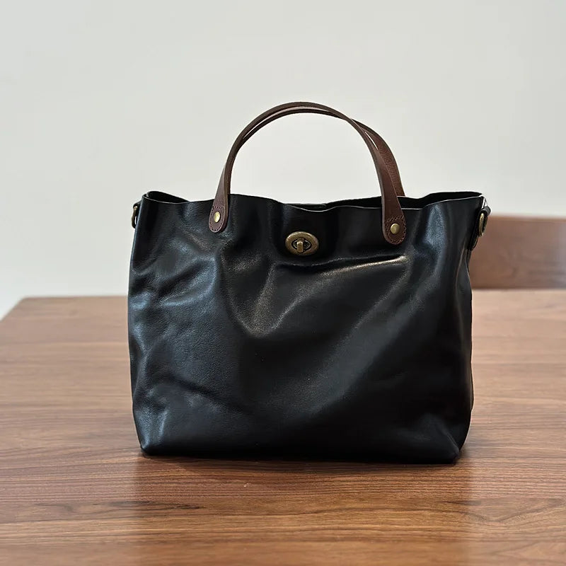 Sac Tote Cuir Vintage Grande Capacité