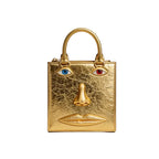 Sac bandoulière femme à visage décoratif et yeux bijoux
