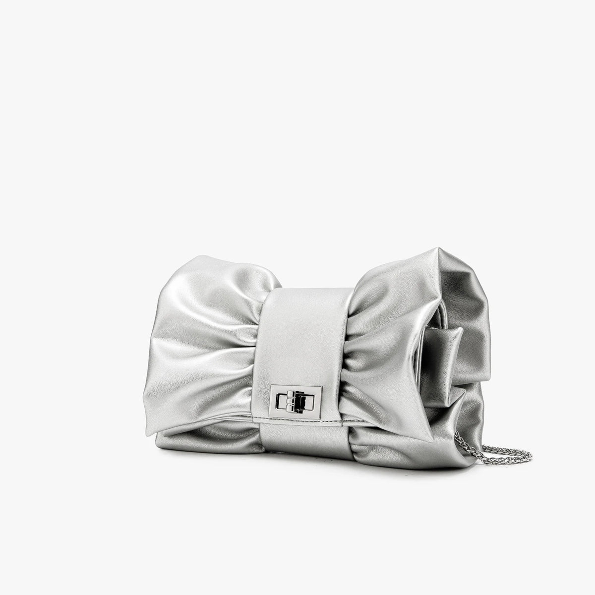 Pochette Clutch Chaînes Épaule Soirée Banquet Cérémonie – Beige Argent Bordeaux Doré