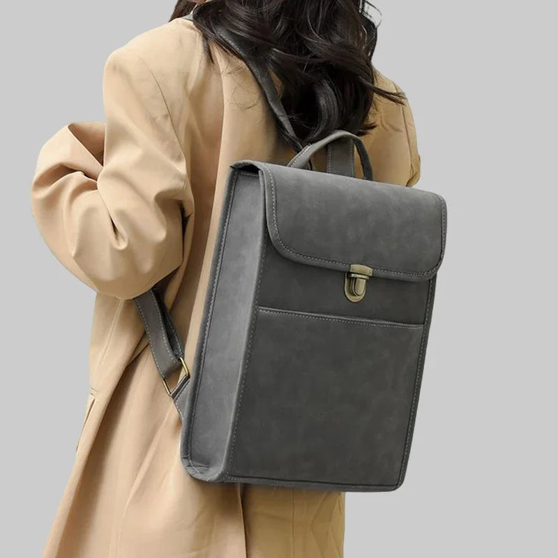 Sac à dos cuir Mat Vintage Femme-Cartable & Ordinateur 13" MYNELIA