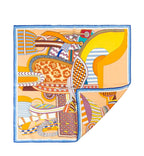 30% Silk 70% Wool Square Scarf 65*65cm Luxury Geometric Art Print Warm Winter Neck Wrap For Women MYNELIA