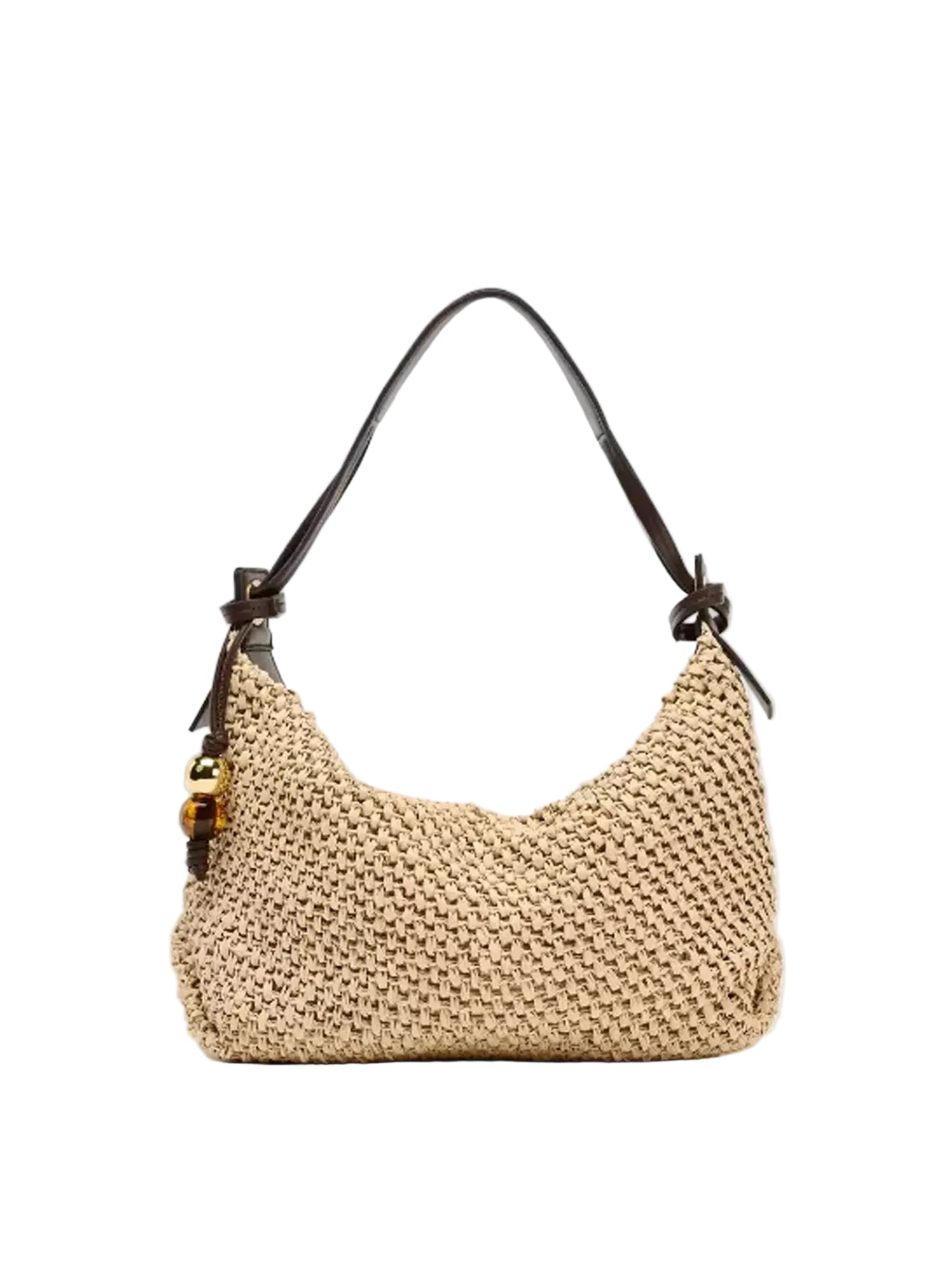 Sac à main tote Tressé Champagne — Grand Cabas Femme | Épaule & Main MYNELIA