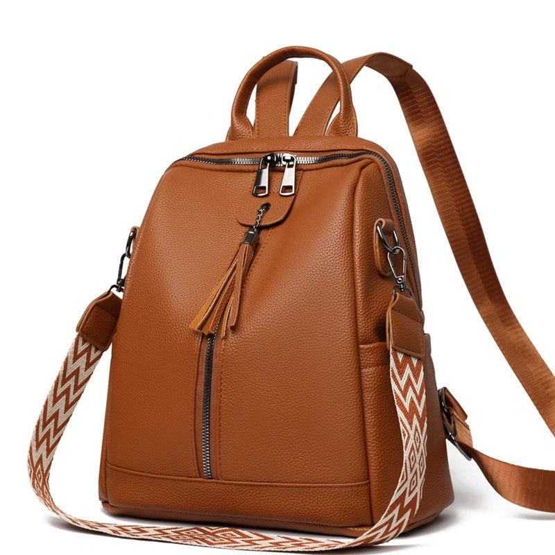 Sac à dos Fashion Femme – Simili-Cuir PU Glands & Broderies Style Chic