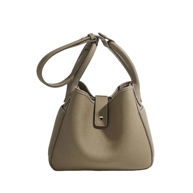 Genuine Leather Women's Shoulder bag niche design fashion lady's basket bag soft cowhide bucket bag handbag for women MYNELIA