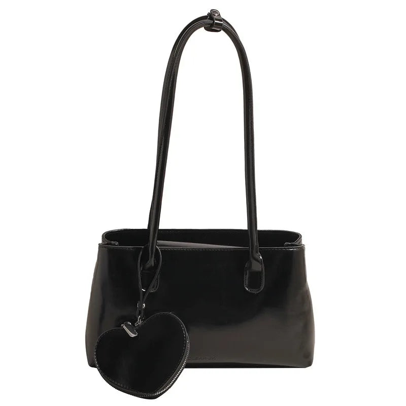 Women's Handbag Retro Tote Bag High End Shoulder Bag Large Capacity, Solid Color Simple Underarm Square Bag MYNELIA