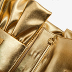 Pochette Clutch Chaînes Épaule Soirée Banquet Cérémonie – Beige Argent Bordeaux Doré