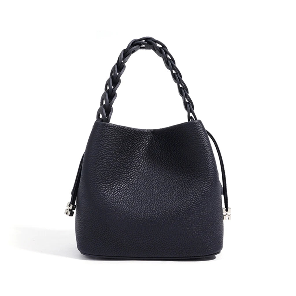 Sac bucket en cuir véritable souple – Doublure cuir