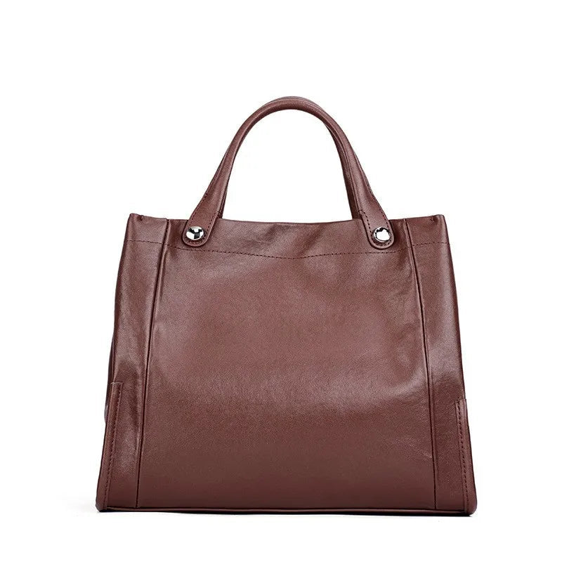 Sac cabas souple en cuir véritable à poches intérieures