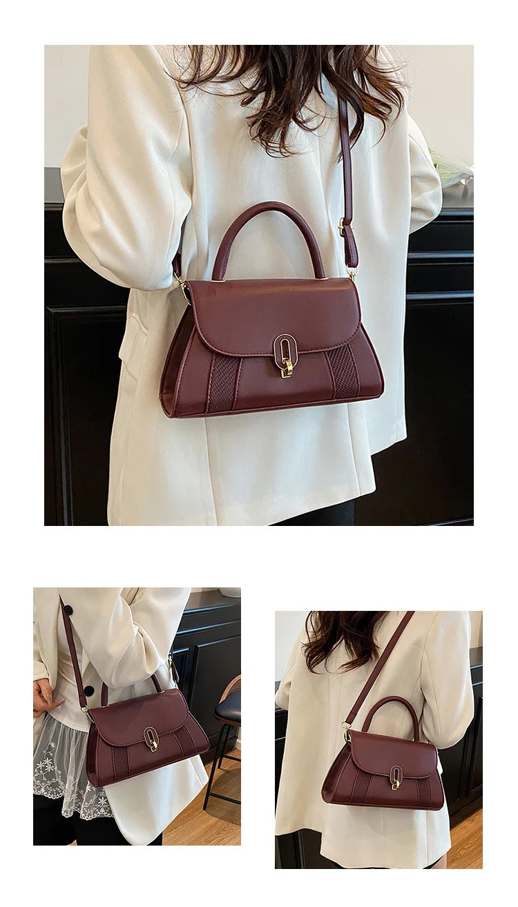 Sac  bandoulière PU Cuir Boucle Cadenas Femme