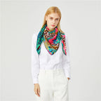 Foulard carré femme en soie imprimée – 90 × 90 cm