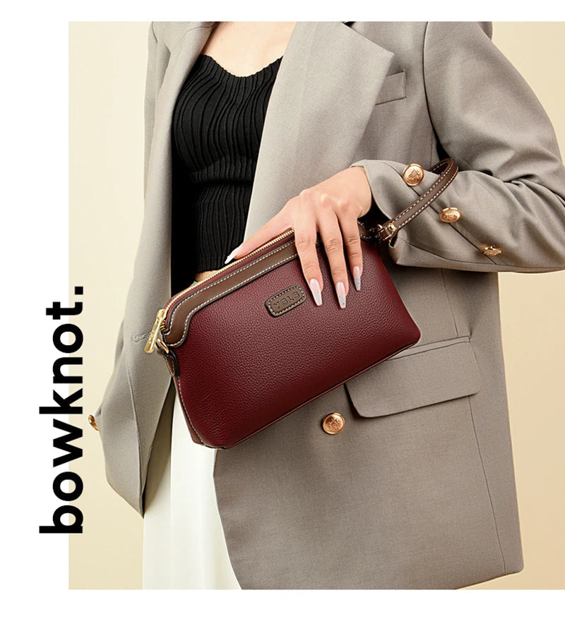 Sac à main bandoulière cuir véritable Femme — L’Essentiel Luxueux MYNELIA