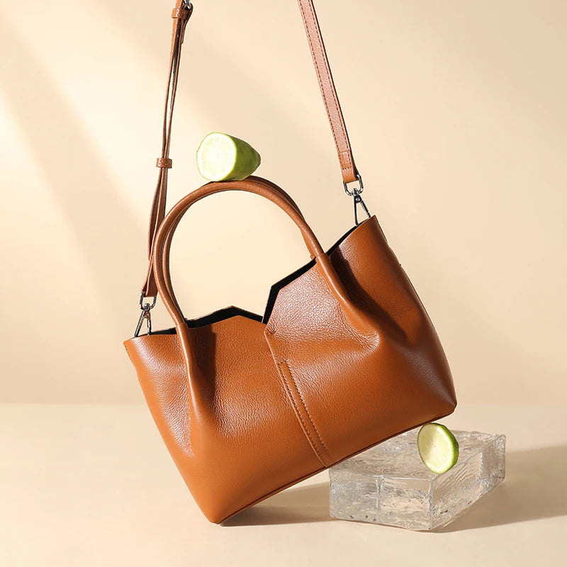 Sac Satchel en Cuir  Ruché Rubans Épaule Croisé