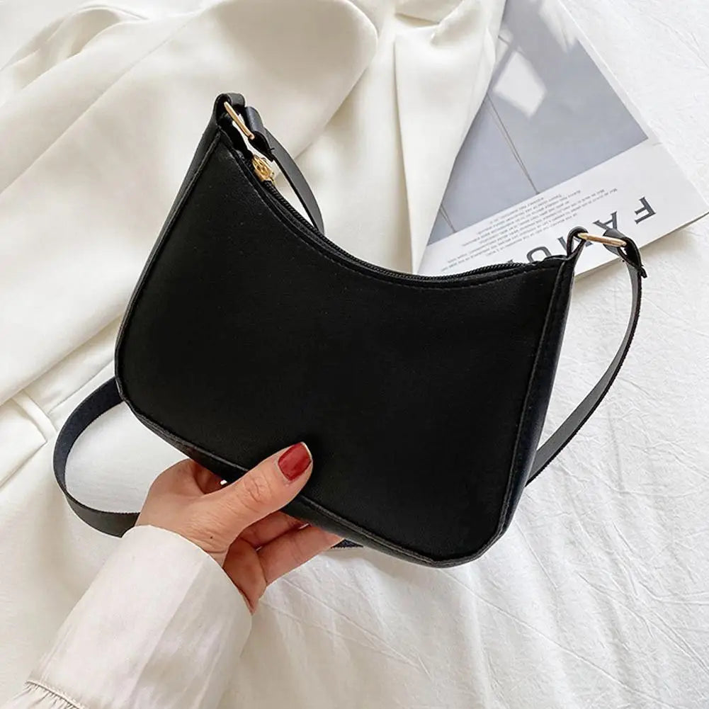 Sac à main bandoulière en cuir Verni -Style Minimaliste Rétro MYNELIA