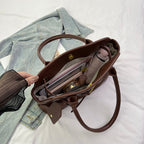 Sac Tote Cabas Vintage cuir PU Souple Grande Capacité