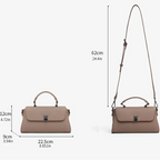 Sac à main en cuir grain Litchi Femme – Boucle Métal