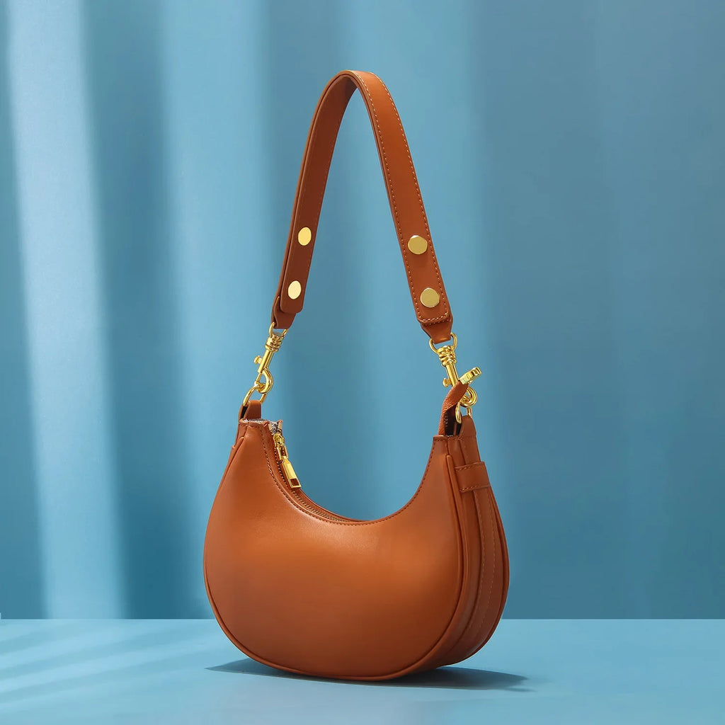 Sac épaule femme demi-lune souple en simili cuir