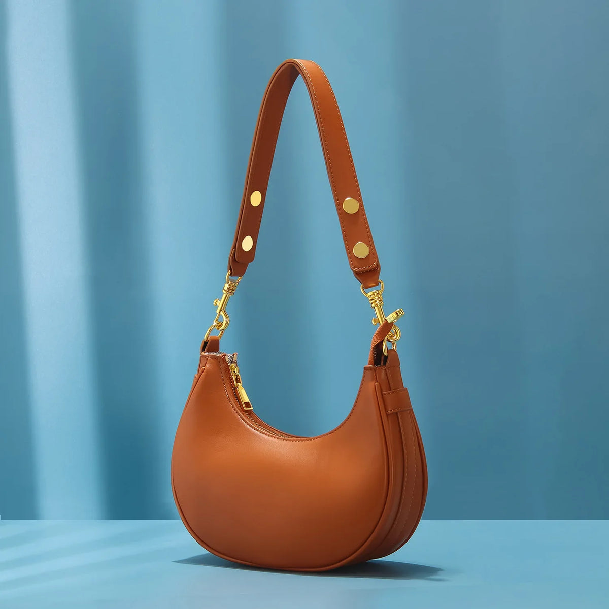 Sac épaule femme demi-lune souple en simili cuir