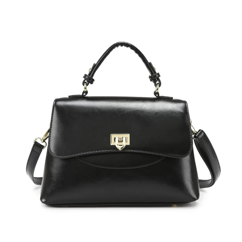 Sac en cuir PU Souple Urbain Lock Buckle Poche Épaule Croisé