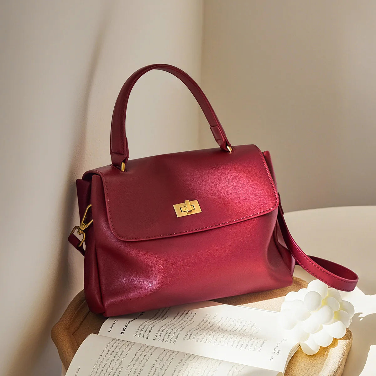 Sac Tote Cuir Véritable Souple Format Compact