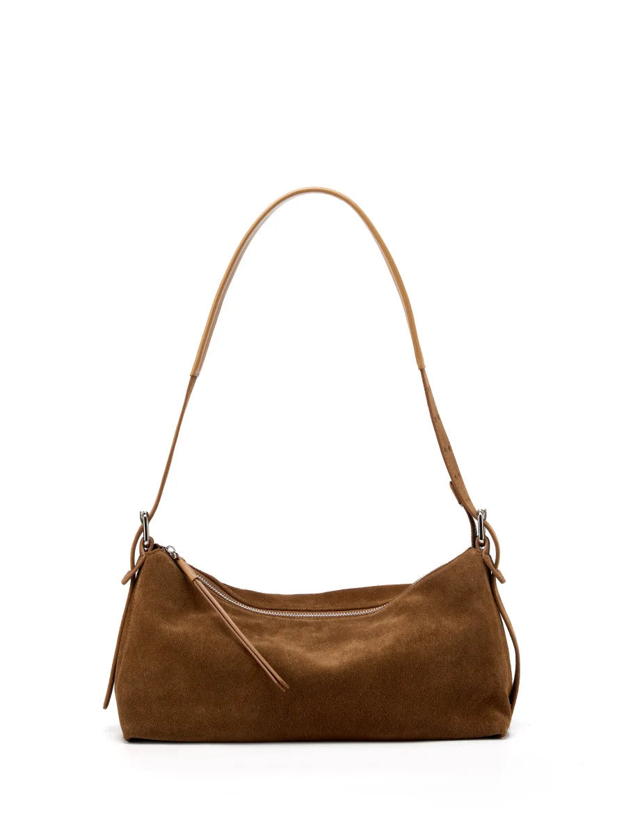 Sac à main en daim cuir véritable-Style Coréen,Large Bandoulière,Luxe Léger MYNELIA
