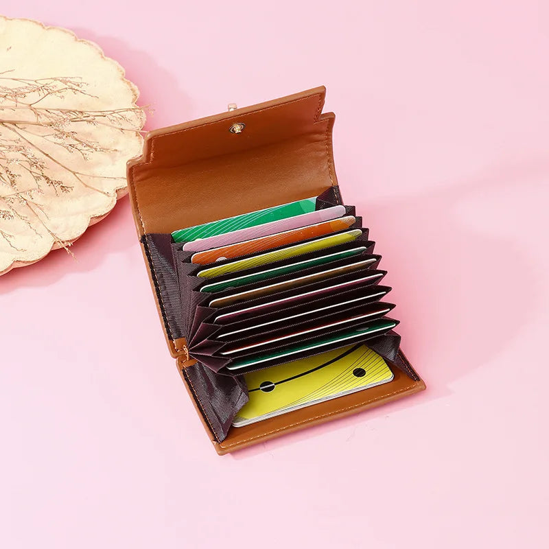 Portefeuille compact accordéon Femme – Anti-Magnétique & Multi-Cartes MYNELIA