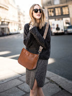 Sac à main en cuir vegan Éco-Responsable – Forme rectangulaire, Poche Zip