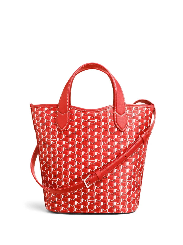 Sac Bucket Canvas Monogramme – Motif géométrique,Coutures contrastées