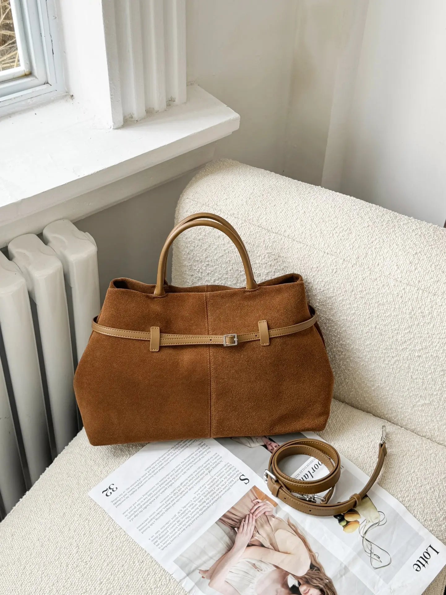 Sac cabas en cuir véritable – sSyle luxe, porté épaule ou main MYNELIA