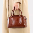Sac Bowling cuir ciré véritable Femme – Crossbody Luxe