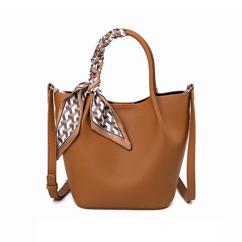 Sac Tote Cuir Véritable Ruban Décoratif Espaces Intérieurs