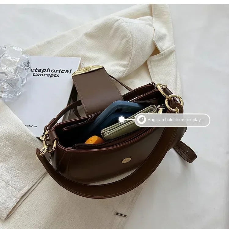 Sac bandoulière cuir PU – Boucle Magnétique