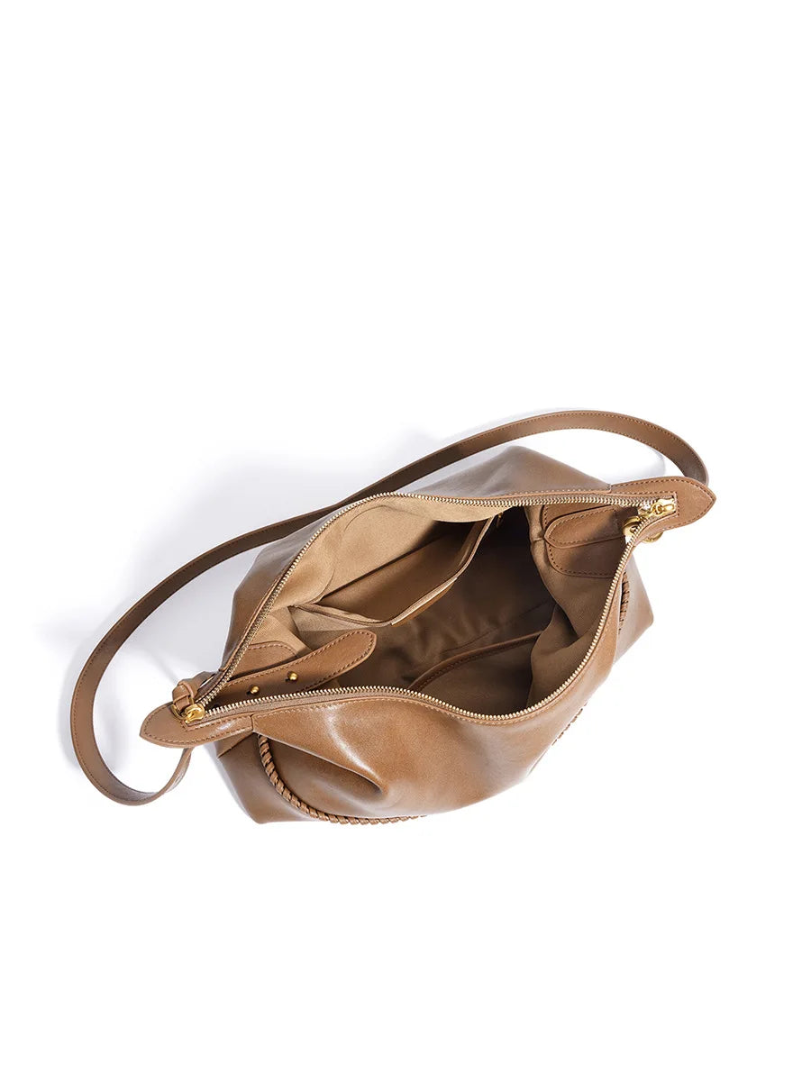 Sac à main Hobo en Cuir Véritable – Grande Capacité MYNELIA