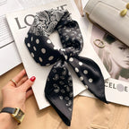70cm Neckerchief Female Luxury Square Scarf for Women Silk Feeling Shawl Satin Hijab Wraps Hair Bands Ribbon Headband Bandann MYNELIA