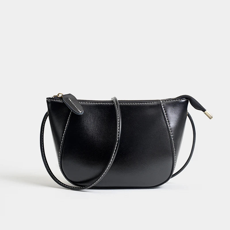 Sac Shell en Cuir véritable Doublure Coton 4 Poches