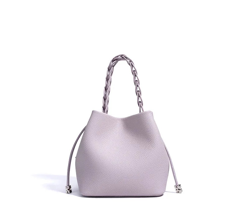 Sac bucket en cuir véritable souple – Doublure cuir