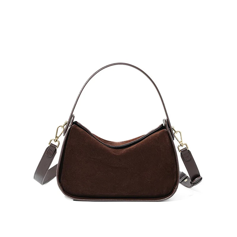 Sac à main bandoulière en daim Cuir -Design unique forme coussin MYNELIA