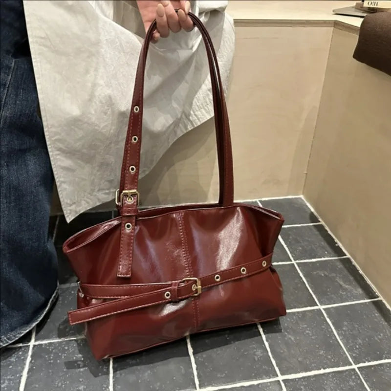 Sac à main boucle ceinture — Cabas vintage femme | Grande capacité & Épaule MYNELIA