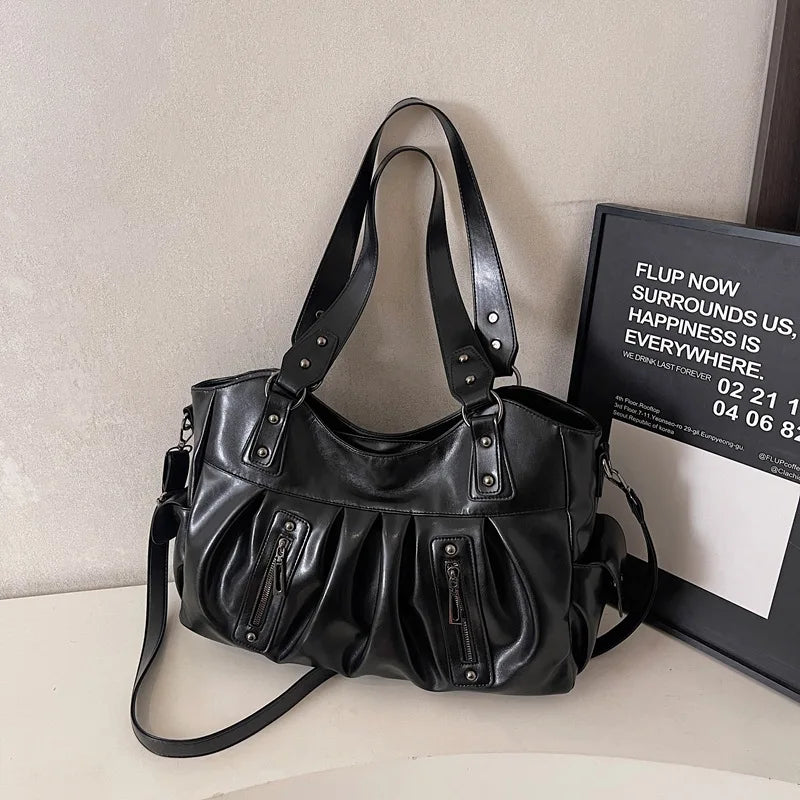 Sac bandoulière rétro – Cuir PU Souple - Style vintage